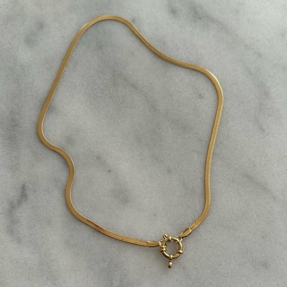 COPY - COPY - Gold Chain Link Snake Round Pendant Clasp Necklace 

Brand New - Picture 2 of 4